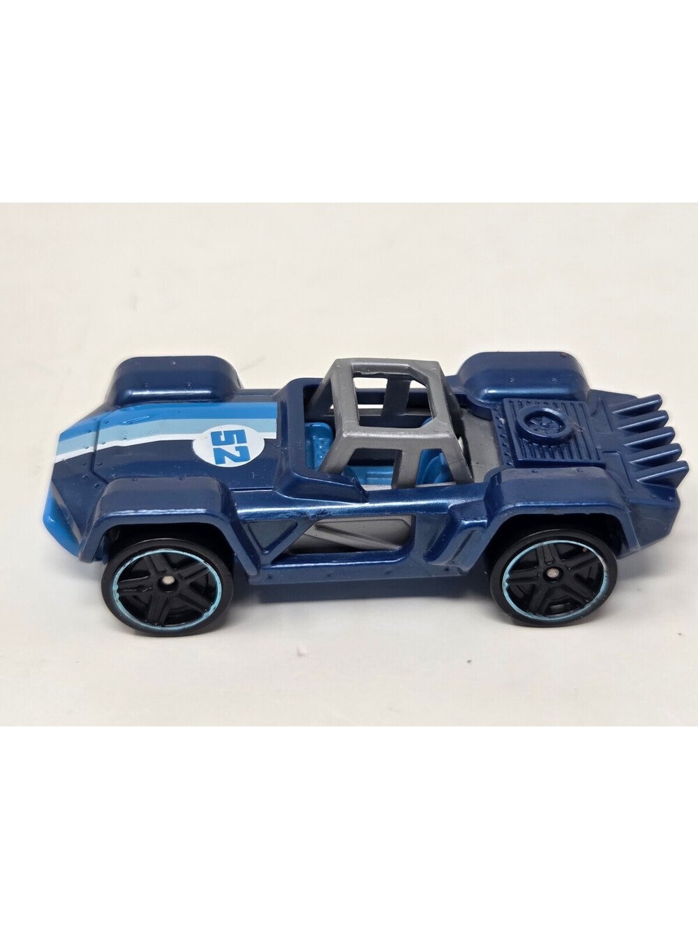Blue Off Road Racing Buggy Diecast Toy Car Number 52 Blue Line Open Roll Cage